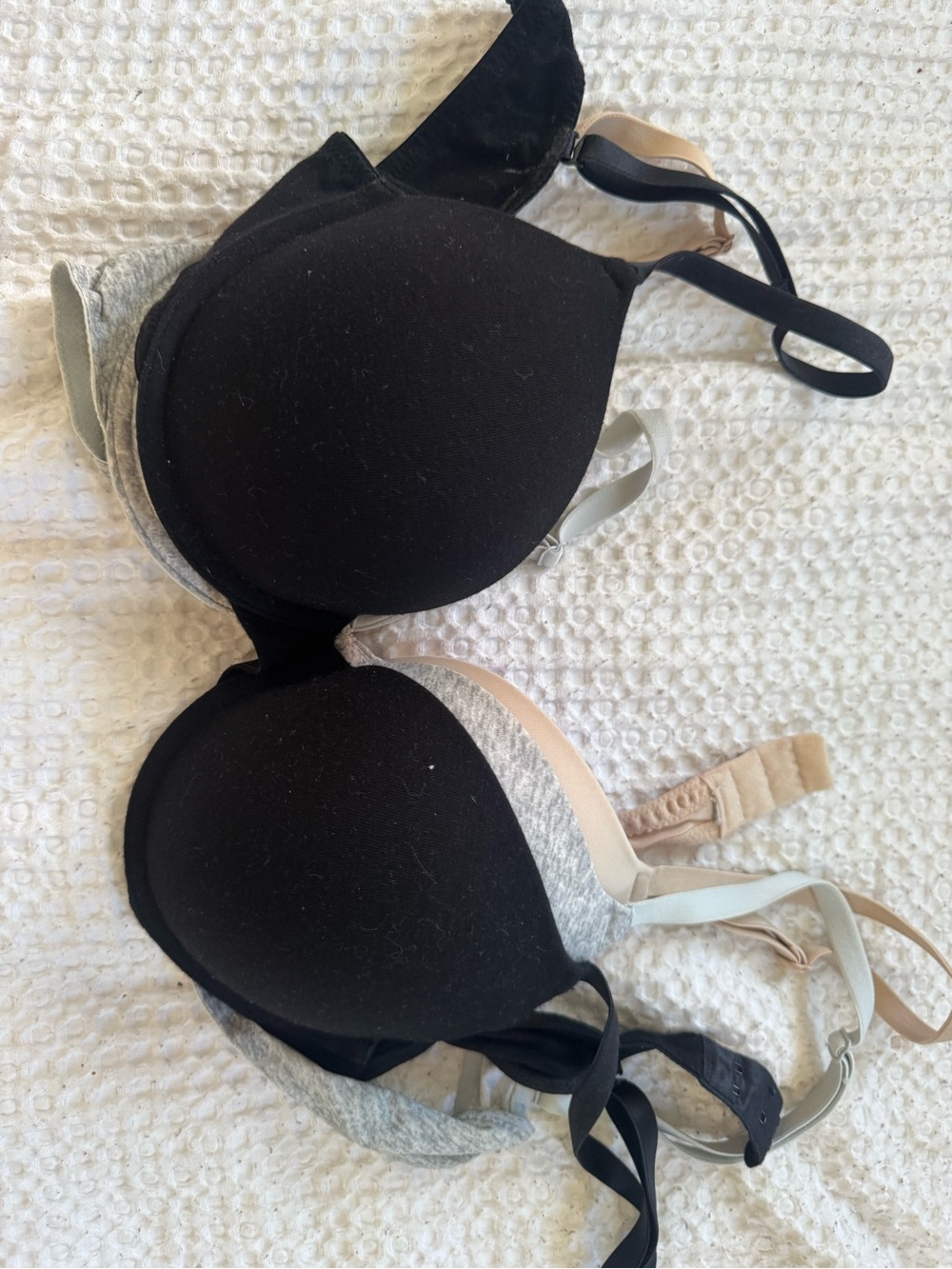 Women's Black & Gray Padded T-Shirt Bra - Unbranded